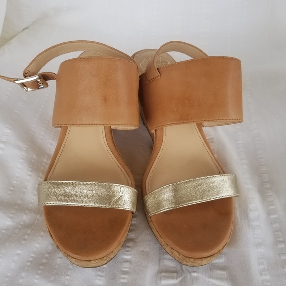 Vince Camuto Shoes - Vince Camuto Leather Ankle Strap Wedges
